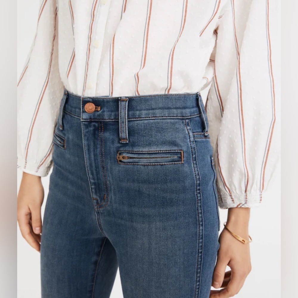 Madewell High-Rise Roadtripper Jeggings in Ellerby Wash Zip Pocket Size 29 Tall - Picture 3 of 12